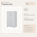 Ver imagem 5 de Sapateira Slim 2 Portas com Prateleiras Branco Formimóveis