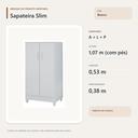 Ver imagem 4 de Sapateira Slim 2 Portas com Prateleiras Branco Formimóveis