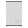 Guarda Roupa Infantil 4 Portas 1 Porta 4 Gav Branco Azul - 5