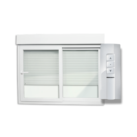Janela Integrada PVC 2F.120 x 200 V.Liso c/Cremona Motor e Contr.Remoto Brimak