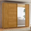 Ver imagem 2 de Guarda Roupa Casal Grande 2 Portas de Correr com 1 Espelho 100% Mdf Dalí 278cm Madetec:cumaru