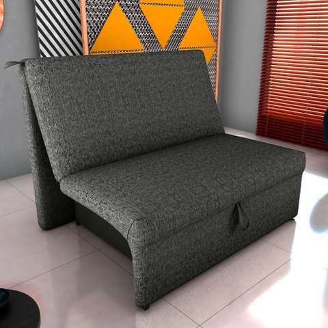 Sofá Cama Dominion 2 Lugares Reclinável 113cm Cinza