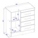Ver imagem 2 de Cômoda Sapateira 1 Porta 4 Gavetas Montevidéu Cinamon Touch Off White Demóbile