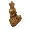 Estátua De Buda Mudra Dharma Pó De Mármore Dourado 13Cm - 3