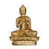 Estátua De Buda Mudra Dharma Pó De Mármore Dourado 13Cm - 1