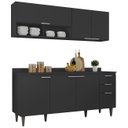 Ver imagem 1 de Armário de Cozinha com Tampo Cp01 180cm Pérola Preto Z34 - Mpozenato