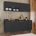 Ver imagem 2 de Armário de Cozinha com Tampo Cp01 180cm Pérola Preto Z34 - Mpozenato