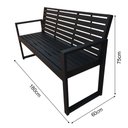 Ver imagem 3 de Banco Ripado com Escosto em Alumínio 1.80m