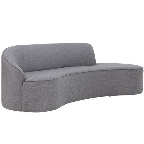 Sofá Curvo 02 Lugares 150cm Braço Direito Eron Linho Cinza Mesclado - Nexta Casa