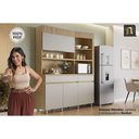 Ver imagem 2 de Kit de Cozinha Compacta Realeza C/ 4 Portas 5 Nichos e 2 Gavetas 160cm Carvalho/greice - Nesher