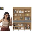 Ver imagem 6 de Kit de Cozinha Compacta Realeza C/ 4 Portas 5 Nichos e 2 Gavetas 160cm Carvalho/greice - Nesher