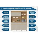 Ver imagem 4 de Kit de Cozinha Compacta Realeza C/ 4 Portas 5 Nichos e 2 Gavetas 160cm Carvalho/greice - Nesher