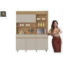 Ver imagem 5 de Kit de Cozinha Compacta Realeza C/ 4 Portas 5 Nichos e 2 Gavetas 160cm Carvalho/greice - Nesher