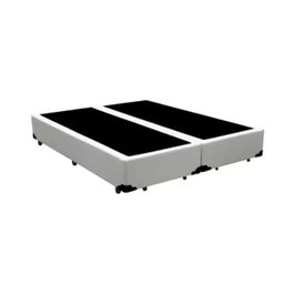 Cama Box King - Tecido Sintético Branco com Colchão Extra Firme D28-Suporta 80Kg - 2