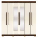 Ver imagem 6 de Guarda-roupa Elegance 6 Portas Guarda-roupade Casal com Espelho Imbuia/champanhe