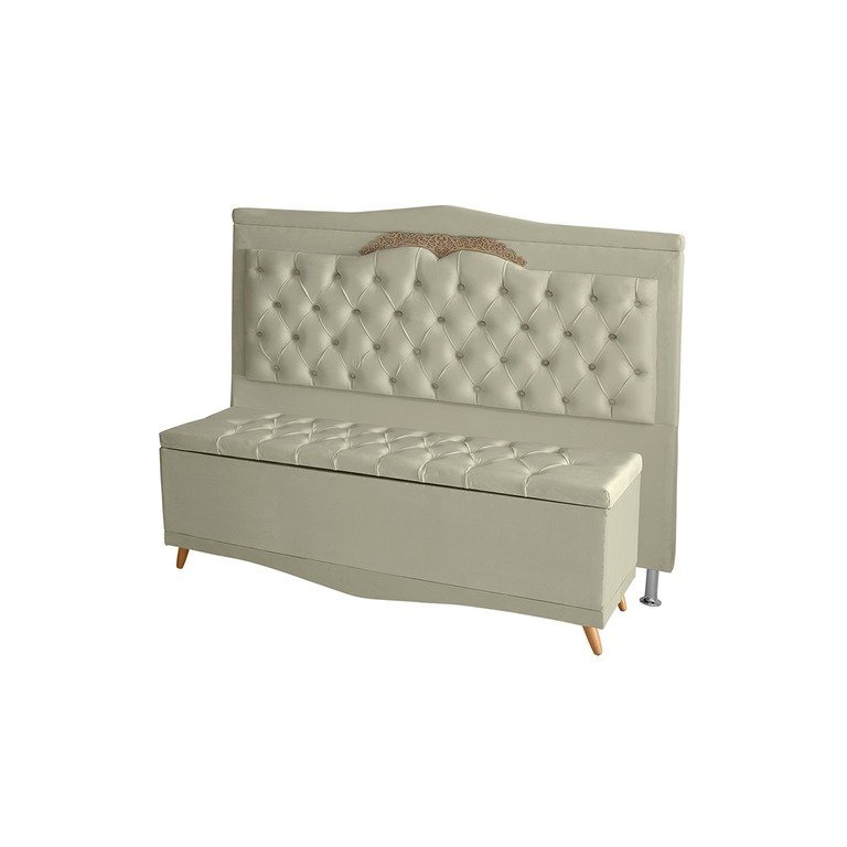 Kit Cabeceira de Cama Box e Calçadeira Baú Madri Queen 160 Cm Suede Porcelana Ec Móveis Kit Cabeceira de Cama Box e Calçadeira Baú Madri Queen 160 Cm Suede Porcelana Ec Móveis