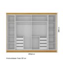 Ver imagem 3 de Guarda-Roupa Casal MDF Reflecta 6 Portas 8 Gavetas com LED Casuá Naturale Cumaru