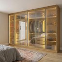 Ver imagem 1 de Guarda-Roupa Casal MDF Reflecta 6 Portas 8 Gavetas com LED Casuá Naturale Cumaru
