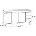Ver imagem 4 de Balcão de Pia sem Tampo 160 Cm 3 Portas 3 Gavetas Adriana Amêndoa/branco