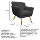 Ver imagem 4 de Kit Diva Recamier Vanessa 140cm Lado Direito e 02 Poltronas Laura Linho Cor Cinzaescuro