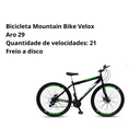 Ver imagem 4 de Bicicleta Mountain Bike Velox Aro 29 Freio Disco 21v Ello Cor:preto/verde
