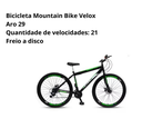 Ver imagem 4 de Bicicleta Mountain Bike Velox Aro 29 Freio Disco 21v Ello Cor:preto/verde