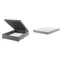 Ver imagem 3 de Conjunto Colchão Mola Ensacada e Base Box Baú Casal 65x138cm Eros Yescasa Cinza