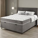 Ver imagem 2 de Conjunto Colchão Mola Ensacada e Base Box Baú Casal 65x138cm Eros Yescasa Cinza