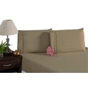 Ver imagem 1 de Kit Jogo Lençol King 400 Fios Ponto Palito Bege 3 Peças