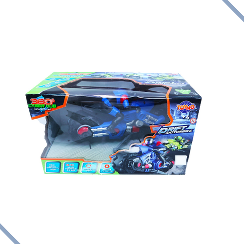 Brinquedo Moto De Controle Remoto Drift Gira 360 Manobras:Azul