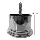 Ver imagem 5 de Kit 8 Pés Plástico Cromado Redondo Rosqueável 4 Cm P01 Sofá Poltrona - Inoviza