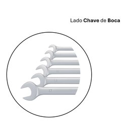 Jogo Ferramentas Chaves Combinadas de 8 a 17mm 6 Peças Aço Cromo Vanádio - 4