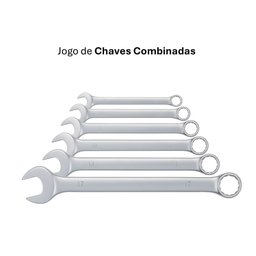 Jogo Ferramentas Chaves Combinadas de 8 a 17mm 6 Peças Aço Cromo Vanádio - 2
