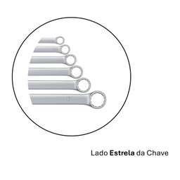 Jogo Ferramentas Chaves Combinadas de 8 a 17mm 6 Peças Aço Cromo Vanádio - 3