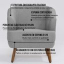 Ver mais imagens de Poltrona para Sala de Estar Pés em Madeira Maciça Tamara