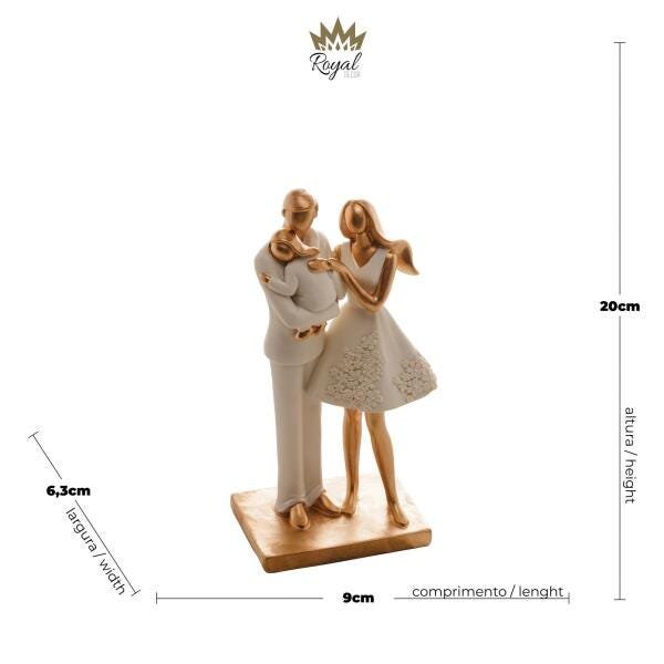 Figura Decorativa Royal Resina Família Branco 9x6x20cm - 6