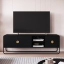 Ver imagem 1 de Rack Orgânico para TV até 65 Polegadas 180cm 2 Portas 2 Gavetas Metal Luna