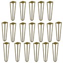 Ver imagem 1 de Kit 18 Pés de Metal 25 CM Hairpin Legs Rack e Puffs Dourado