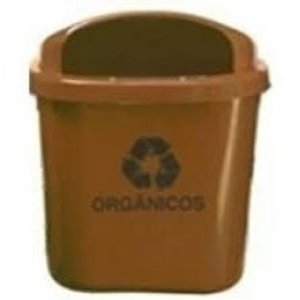 Cesto Individual Coleta Seletiva 40L Poste Parede Marrom
