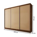 Ver imagem 4 de Guarda-roupa Casal Europa 3 Portas 4 Gavetas 100% Mdf Castanho/nude - Panorama Móveis
