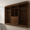 Ver imagem 5 de Guarda-roupa Casal Europa 3 Portas 4 Gavetas 100% Mdf Castanho/nude - Panorama Móveis