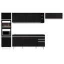 Ver imagem 3 de Armário de Cozinha Modulada 5 Peças Cp16 Balcão Preto - Lumil