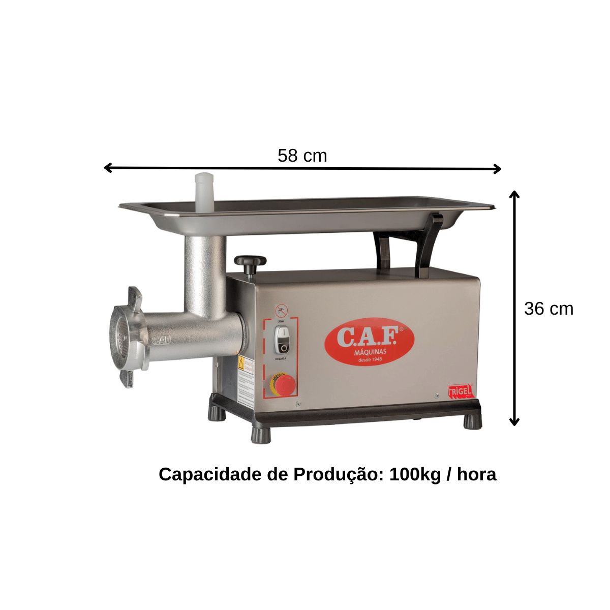 Moedor de Carnes Boca 10 Sm - Parcial Inox - Caf Caf Maquinas - 2