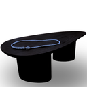 Ver imagem 2 de Mesa Bean de Centro Organica Duo em Ebano 120x80cm Modelar Art Mesa de Centro