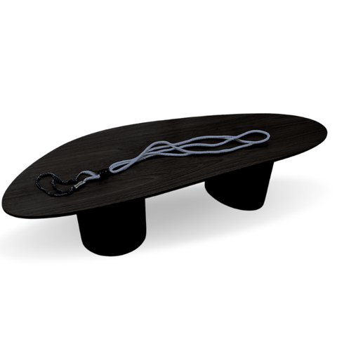 Mesa Bean de Centro Organica Duo em Ebano 120x80cm Modelar Art Mesa de Centro