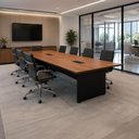 Ver imagem 1 de Mesa Reunião 3,20 m X 1,10 m 08 Lugares Escritório Corporativo com 2 Caixas de Tomadas 100% MDF F5