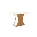 Ver imagem 2 de Mesa 120 x 80 cm Sala De Jantar Cozinha Retangular com Vidro MDF Branco Off White Madeira Nature