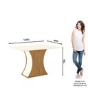 Ver imagem 3 de Mesa 120 x 80 cm Sala De Jantar Cozinha Retangular com Vidro MDF Branco Off White Madeira Nature