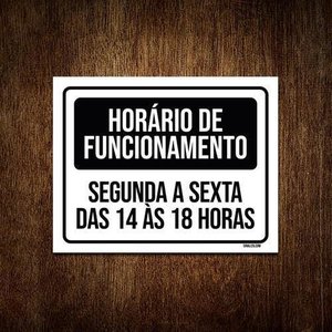 Kit 3 Placas - Horário Funcionamento