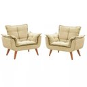 Ver imagem 1 de Kit 2 Poltronas Decorativas Opala Bege Pé Palito Roggi Md